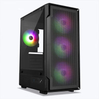 ZEBRONICS Zeb Stealth Mid Tower Computer Case I Gaming Cabinet Supports ATX, Micro-ATX, Mini-ITX Motherboard-Black